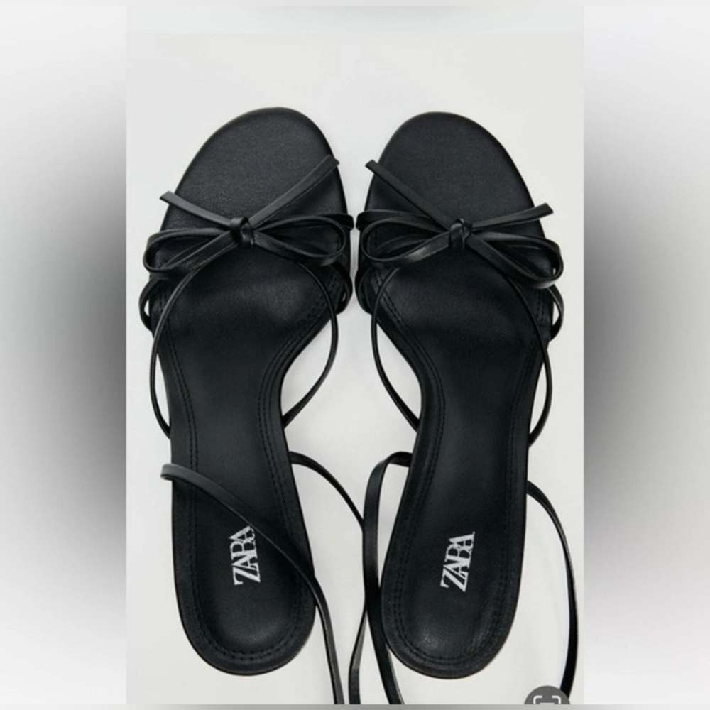 Zara Tied Heeled Sandals - Picture 5 of 8